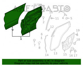 Ușa goală din spate, stânga, Infiniti QX50 19- original nou OEM