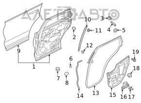 Ușa goală din spate, stânga, Infiniti QX50 19- original nou OEM