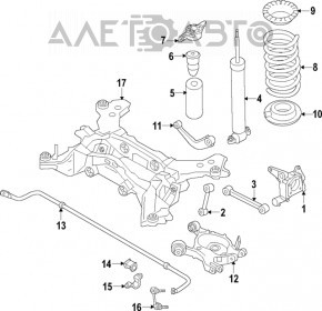 Amortizor spate dreapta Ford Fusion mk5 17-20 FWD silentios crapat