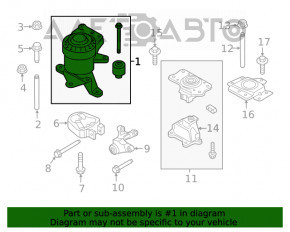 Подушка двигателя правая Ford Fusion mk5 17-20 2.0Т