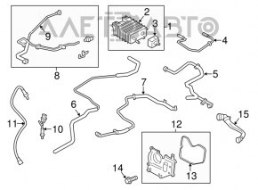 Supapă de evacuare a vaporilor de combustibil Ford Fusion mk5 13-20 cu conducte