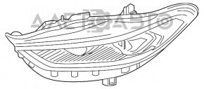 Фара передняя левая в сборе Ford Fusion mk5 17-20 LED, с DRL, песок