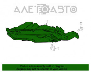 Farul de ceață dreapta pentru Ford Fusion mk5 17-18 LED, nisip