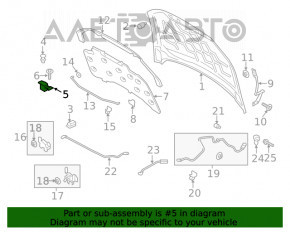 Suport bara capota dreapta Ford Fusion mk5 17-20 nou neoriginal.