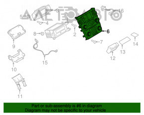 Panoul de control radio Ford Fusion mk5 13-20 SYNC 3 SONY cu încălzire și ventilație, șters.