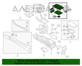 Capacul consolei centrale cu suporturi pentru pahare Ford Fusion mk5 17-20 are defecte de crom, zgârieturi.