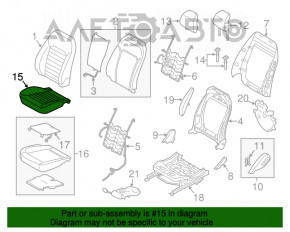 Водительское сидение Ford Fusion mk5 17-20 без airbag, titanium, кожа черн, электро, подогрев, стрельнувшее