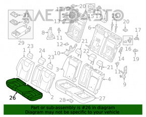 Обшивка сиденья 2 ряд Ford Fusion mk5 17-20 titanium, кожа черная, с подлокотником