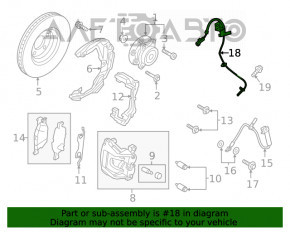 Senzorul ABS din partea dreapta față pentru Ford Edge 15-