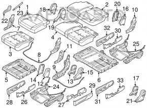 Rândul din spate al scaunelor, al doilea rând Ford Explorer 16-19, material textil bej, necesită curățare chimică.