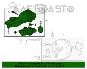 Cilindrul principal de frână cu rezervorul Ford Fusion mk5 17-20 AWD