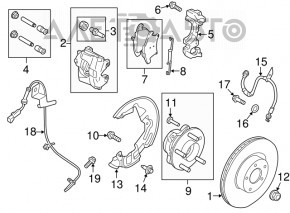 Senzor ABS frontal stânga Lincoln MKZ 13-20