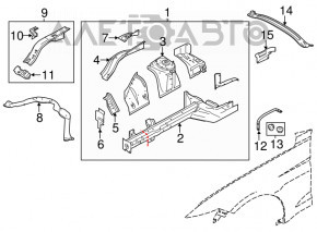 Suport aripi dreapta Ford Mustang mk6 18- în față