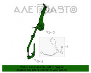 Centura de siguranță pentru pasageri Ford Mustang mk6 18- restilizare, cupe, negru