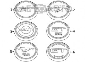 Emblema capacului portbagajului Ford Mustang mk6 15- cupé, GT 50th Anniversary, prindere ruptă.