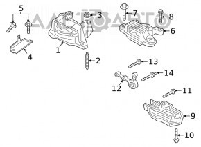 Кронштейн задней подушки двигателя Ford Escape MK4 20- 1.5T AWD