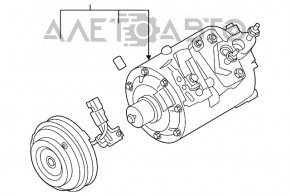 Compresorul de aer condiționat Ford Edge 19- 2.0T