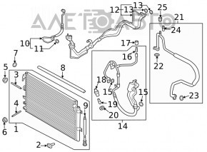 Tubul de aer condiționat pentru Ford Edge 19- 2.7T, condensator-compresor