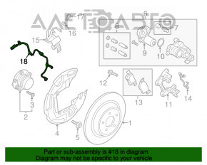 Senzorul ABS din spatele dreapta al Ford Edge 19 - lungime