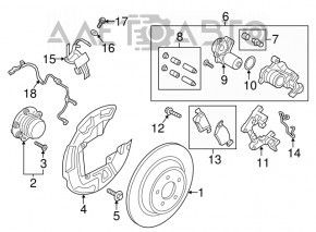 Senzorul ABS din spatele dreapta al Ford Edge 19 - lungime