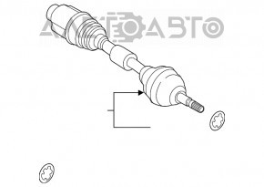 Ax cu roți motrice, față dreapta, Ford Edge 19- 2.0T AWD