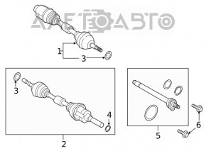 Ax cu semicurba față stânga Ford Edge 19- 2.7T