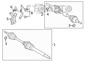 Suport arbore intermediar Ford Edge 19-21 2.0T