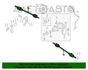 Ax cu roți spate dreapta Ford Edge 19-