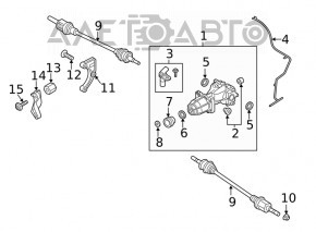 Ax cu roți spate dreapta Ford Edge 19-