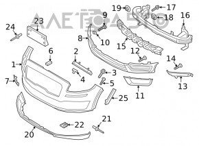 Amplificatorul de bara fata Ford Edge 19- SUA pentru carlig de tractare