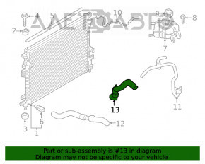 Патрубок охлаждения нижний Ford Edge 19- 2.0T FWD