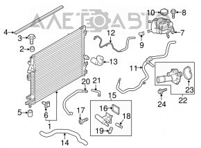 Flanșa sistemului de răcire Ford Edge 19- 2.0T