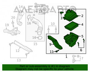 Corpul filtrului de aer Ford Edge 19- 2.0T