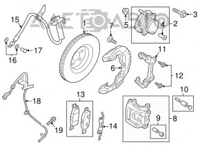 Butucul roții din spate stânga Lincoln MKX 16- AWD nou OEM original