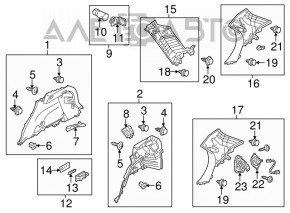 Capacul arcului drept Mazda CX-5 15-16 negru