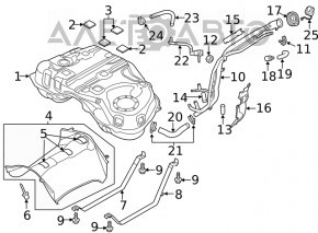 Заливная горловина топливного бака Mazda CX-5 17-21 2.5