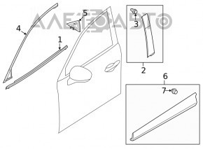 Moldură ușă-sticlă față centrală stânga Mazda CX-5 17-