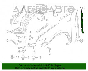 Garnitură aripă ușă-stânga Mazda CX-5 17- plastic