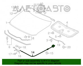 Cablu de deschidere a capotei Mazda CX-5 17- cu mâner