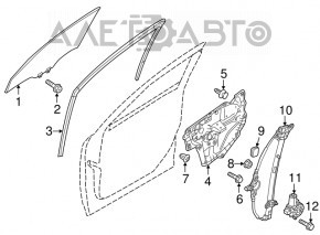 Garnitura de geamuri din față dreapta Mazda CX-5 17-