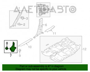 Capacul amortizorului frontal dreapta inferioara Mazda CX-5 17- negru.