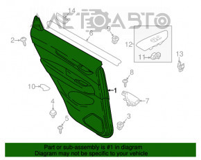 Capacul usii spate dreapta Mazda CX-5 17- cu insertie neagra din material textil, cotiera din piele neagra.