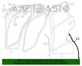 Уплотнитель двери задней левой Mazda CX-5 17- задний