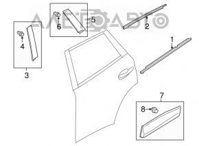 Decorație inferioară ușă stânga spate Mazda CX-5 17 - nou original OEM