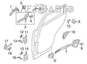 Buclele ușii din spate dreapta inferioară Mazda CX-5 17- OEM original nou