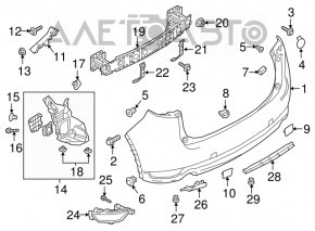 Capacul carligului de tractare al barei spate stanga Mazda CX-5 17-