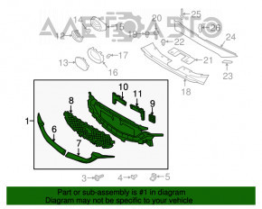 Grila radiatorului Mazda CX-5 17- fără radar