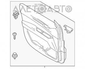 Capacul usii, cartela frontala stanga Mazda CX-5 17- piele, negru cu insertie bej