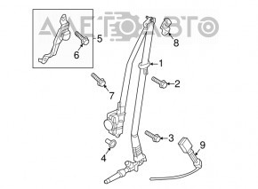 Centura de siguranță pentru șofer Mazda CX-5 17- neagră, cu cataramă.