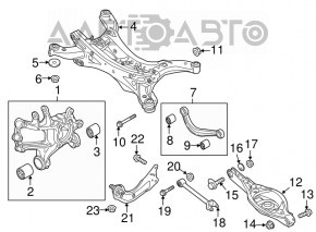 Capacul spate dreapta Mazda CX-5 17- awd, fără șurub pentru amortizor.